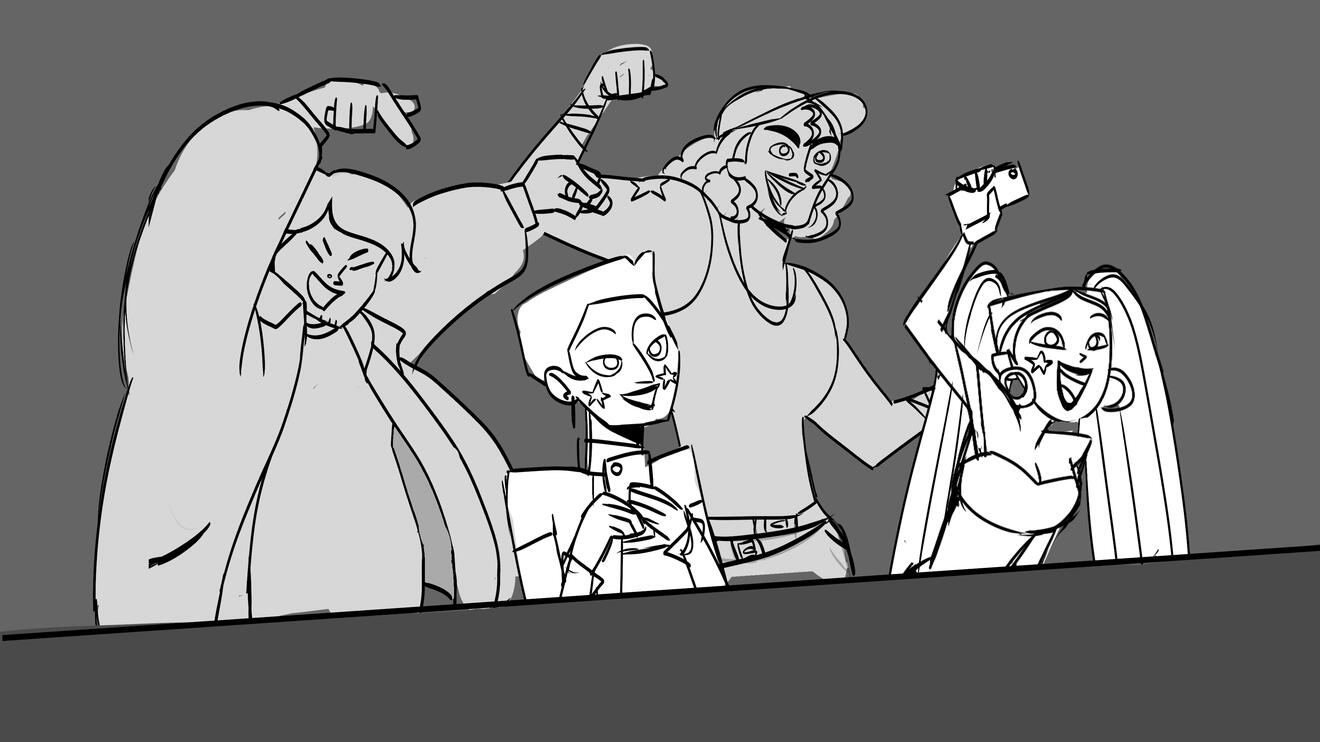 concert crowd concept art